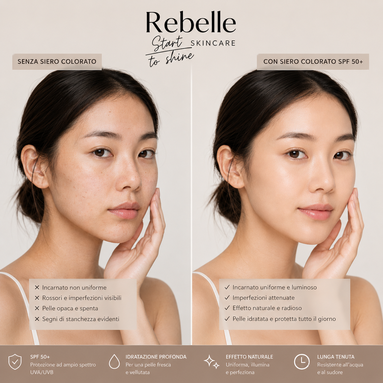 Rebelle Fondotinta-siero SPF 50+