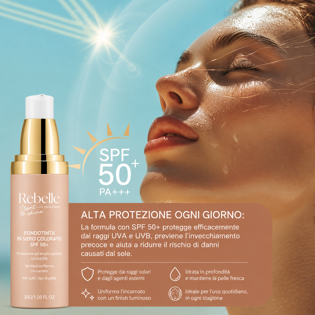 Rebelle Fondotinta-siero SPF 50+